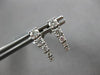 ESTATE .72CT DIAMOND 18KT WHITE GOLD 3D ROUND GRADUATING FUN HANGING EARRINGS