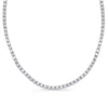 8.40CT DIAMOND 14KT WHITE GOLD 3D CLASSIC ROUND 4 PRONG ETERNITY TENNIS NECKLACE