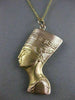 ESTATE LARGE FILIGREE 14KT YELLOW ROSE GOLD CLEOPATRA PENDANT CHAIN EGYPT #25099