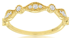 .20CT DIAMOND 14KT YELLOW GOLD ROUND & MARQUISE SHAPE FILIGREE ANNIVERSARY RING