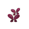 ESTATE 2.03CT DIAMOND & AAA RUBY 18KT WHITE GOLD 3D DOUBLE BUTTERFLY FUN RING
