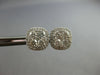 1.29CT DIAMOND 14KT WHITE GOLD CLASSIC ROUND INVISIBLE SQUARE HALO STUD EARRINGS