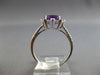 1.76CT DIAMOND & AAA AMETHYST 14K WHITE GOLD ROUND HALO SUNBURST FLOWER FUN RING