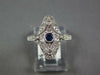 ESTATE .27CT DIAMOND & AAA SAPPHIRE 18KT WHITE GOLD OPEN FILIGREE STAR FUN RING
