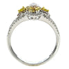 .89CT WHITE PINK & FANCY YELLOW DIAMOND 18KT TRI COLOR GOLD STAR ENGAGEMENT RING