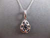 1.23CT DIAMOND & AAA CEYLON SAPPHIRE 14KT WHITE GOLD PEAR SHAPE FLOATING PENDANT