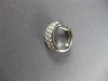 ESTATE WIDE 1.50CT DIAMOND 14KT WHITE GOLD 3 ROW CLASSIC HUGGIE HANGING EARRINGS