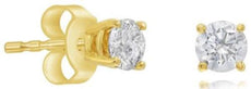 ESTATE .84CT DIAMOND 14KT YELLOW GOLD 3D CLASSIC SOLITAIRE 4 PRONG STUD EARRINGS