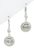 ESTATE 2.0CT DIAMOND 14KT WHITE GOLD 3D CLASSIC ROUND LEVERBACK HANGING EARRINGS