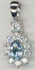 .88CT DIAMOND & AAA AQUAMARINE 14KT WHITE GOLD 3D OVAL & ROUND FLOATING PENDANT