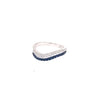 .61CT DIAMOND & AAA SAPPHIRE 18KT WHITE GOLD 3D ROUND 2 ROW DOUBLE WAVE FUN RING
