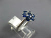 WIDE 1.75CT DIAMOND & AAA SAPPHIRE 18K WHITE GOLD FLOWER STAR OF DAVID LOVE RING