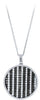 2.31CT WHITE & BLACK DIAMOND 18KT WHITE GOLD MULTI ROW CIRCUALR FLOATING PENDANT