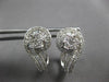 LARGE 1.7CT DIAMOND 14KT WHITE GOLD ROUND & BAGUETTE LEVERBACK EARRINGS #28065