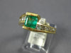 1.30CT DIAMOND & AAA EMERALD 14KT YELLOW GOLD BAGUETTE & ROUND ENGAGEMENT RING