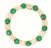 1.0CT DIAMOND & AAA EMERALD 14KT YELLOW GOLD 3D CIRCLE OF LIFE FLOATING PENDANT