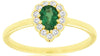 .52CT DIAMOND & AAA EMERALD 14KT YELLOW GOLD 3D PEAR SHAPE & ROUND HALO FUN RING