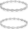 .77CT DIAMOND 14KT WHITE GOLD ROUND INFINITY SEMI ETERNITY CUFF BANGLE BRACELET