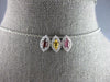 .54CT DIAMOND & AAA MULTI GEM 14K WHITE GOLD MARQUISE SHAPE & ROUND HALO PENDANT