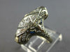 ANTIQUE ART DECO .28CT DIAMOND & AAA SAPPHIRE 18K WHITE GOLD 5 STONE RING #27510