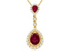 1.21CT DIAMOND & AAA RUBY 14KT YELLOW GOLD PEAR SHAPE & ROUND FILIGREE PENDANT