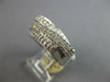 ESTATE WIDE 1.02CT DIAMOND 14KT WHITE GOLD 3D MULTI ROW CRISS CROSS FUN RING