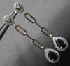 .78CT DIAMOND & AAA SAPPHIRE 14KT WHITE GOLD PEAR SHAPE & ROUND HANGING EARRINGS