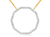 ESTATE .58CT DIAMOND 14KT YELLOW GOLD 3D DECAGON LOVE NECKLACE