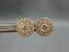 ESTATE .51CT DIAMOND 18KT YELLOW GOLD CLUSTER INVISIBLE HALO EARRING JACKET SET