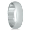 ESTATE WIDE 14KT WHITE GOLD 3D MATTE & SHINY CLASSIC 5MM SOLID ANNIVERSARY RING