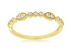 .15CT DIAMOND 14KT YELLOW GOLD ROUND & MARQUISE SHAPE FILIGREE ANNIVERSARY RING