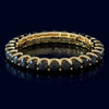 1.61CT BLACK DIAMOND 14KT YELLOW GOLD 3D ROUND ETERNITY WEDDING ANNIVERSARY RING