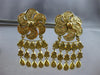 EXTRA LARGE 22KT YELLOW GOLD 3D CHANDELIER DIAMOND CUT HANGING EARRINGS #27806