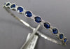 LARGE 4.47CT DIAMOND & AAA SAPPHIRE 18KT WHITE GOLD 3D OVAL CUFF BANGLE BRACELET