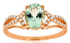 1.24CT DIAMOND & AAA AQUAMARINE 14KT ROSE GOLD OVAL & ROUND INFINITY LOVE RING