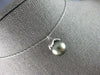 ESTATE AAA TAHITIAN PEARL 14KT WHITE GOLD 3D SOLITAIRE FLORAL FLOATING PENDANT