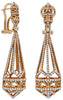 LARGE 2.10CT DIAMOND 18KT ROSE GOLD 3D FILIGREE TEAR DROP GEOMETRICAL EARRINGS