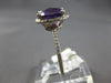 2.81CT DIAMOND & AAA AMETHYST 14KT WHITE GOLD OVAL & ROUND HALO ENGAGEMENT RING