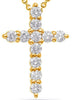 ESTATE .80CT DIAMOND 14KT YELLOW GOLD 3D CLASSIC ROUND CROSS FLOATING PENDANT