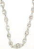 5.50CT DIAMOND 14KT WHITE GOLD ROUND & BAGUETTE MARQUISE SHAPE TENNIS NECKLACE
