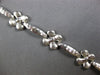 ESTATE WIDE 14KT WHITE GOLD 3D CLASSIC MATTE & SHINY MULTI FLOWER LOVE BRACELET