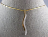 ESTATE 1.88CT DIAMOND 18K 2 TONE GOLD 3D 2 ROW SWIRL DOUBLE BAR FLOATING PENDANT
