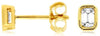 ESTATE .25CT DIAMOND 14KT YELLOW GOLD 3D BAGUETTE BEZEL OCTAGON STUD EARRINGS