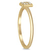 ESTATE .09CT DIAMOND 14KT YELLOW GOLD 3D CLASSIC CLASSIC SQUARE PAVE LOVE RING