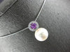 LARGE .53CT DIAMOND & AAA PINK SAPPHIRE & SOUTH SEA PEARL 14K WHITE GOLD PENDANT