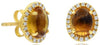 2.27CT DIAMOND & AAA CITRINE 14K YELLOW GOLD CABOCHON OVAL & ROUND STUD EARRINGS