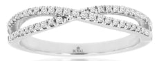 ESTATE .18CT DIAMOND 14KT WHITE GOLD 3D CLASSIC CRISS CROSS INFINITY LOVE RING