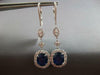 CERTIFIED EXTRA LARGE 20.2CT DIAMOND AAA CEYLON SAPPHIRE 18K WHITE GOLD EARRINGS
