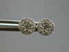 ESTATE .51CT DIAMOND 14KT WHITE GOLD 3D CLASSIC ROUND CLUSTER STUD EARRINGS
