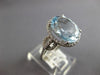 LARGE 4.6CT DIAMOND & AAA AQUAMARINE 14K WHITE GOLD OVAL & ROUND ENGAGEMENT RING